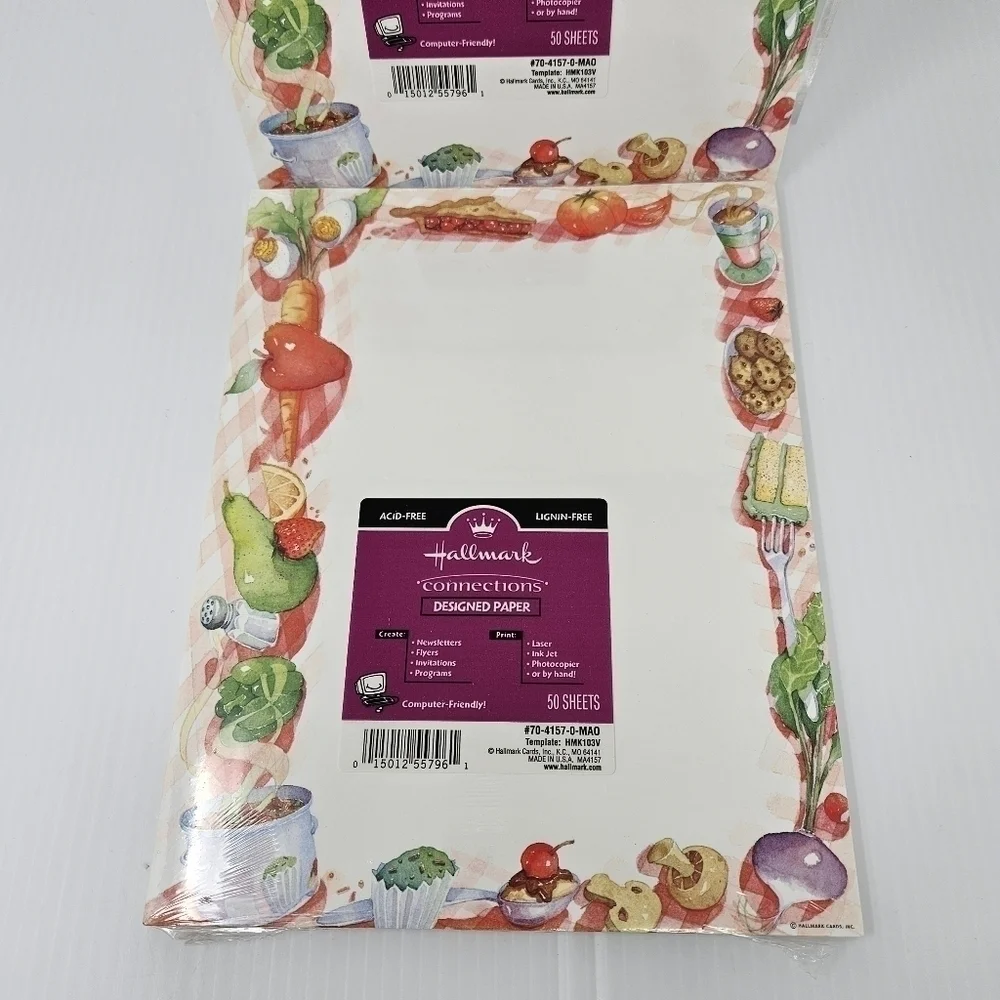 Hallmark Computer Paper 100 Sheets Food Themed Picnic Party Menu Invitations New